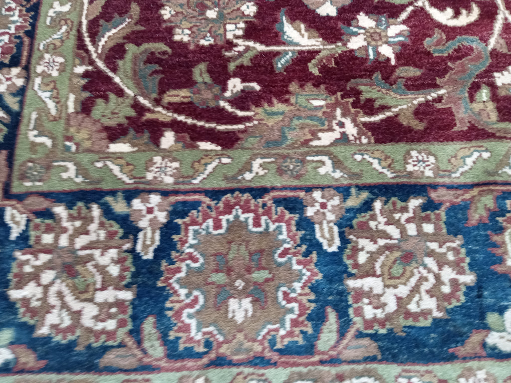 6' x 9' Burgundy Black, Quality Handmade Jaipur Rug #D-13