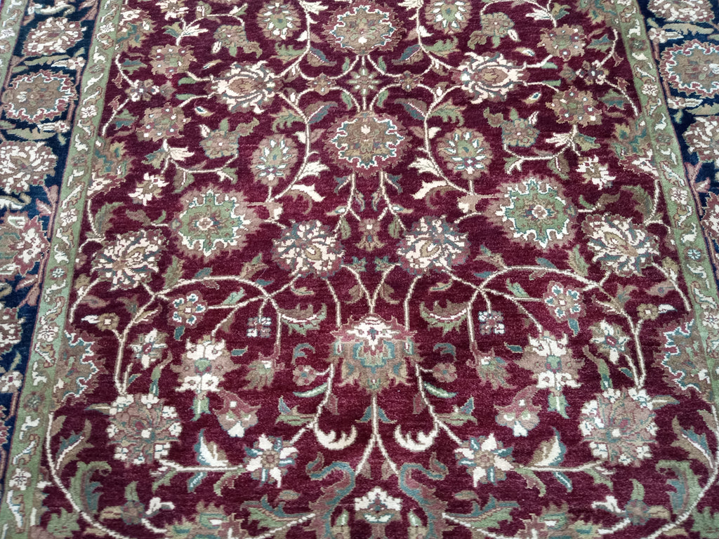 6' x 9' Burgundy Black, Quality Handmade Jaipur Rug #D-13