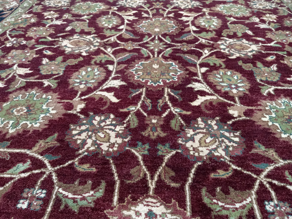 6' x 9' Burgundy Black, Quality Handmade Jaipur Rug #D-13