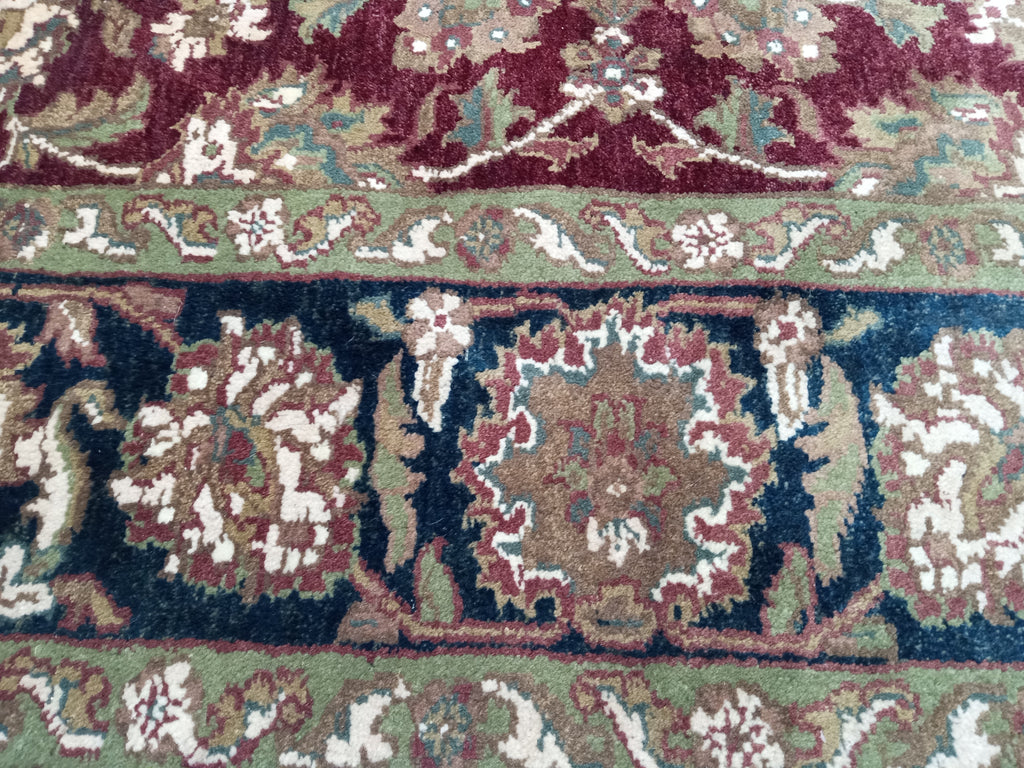 6' x 9' Burgundy Black, Quality Handmade Jaipur Rug #D-13