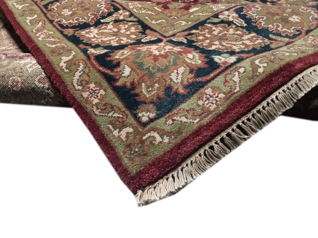 6' x 9' Burgundy Black, Quality Handmade Jaipur Rug #D-13