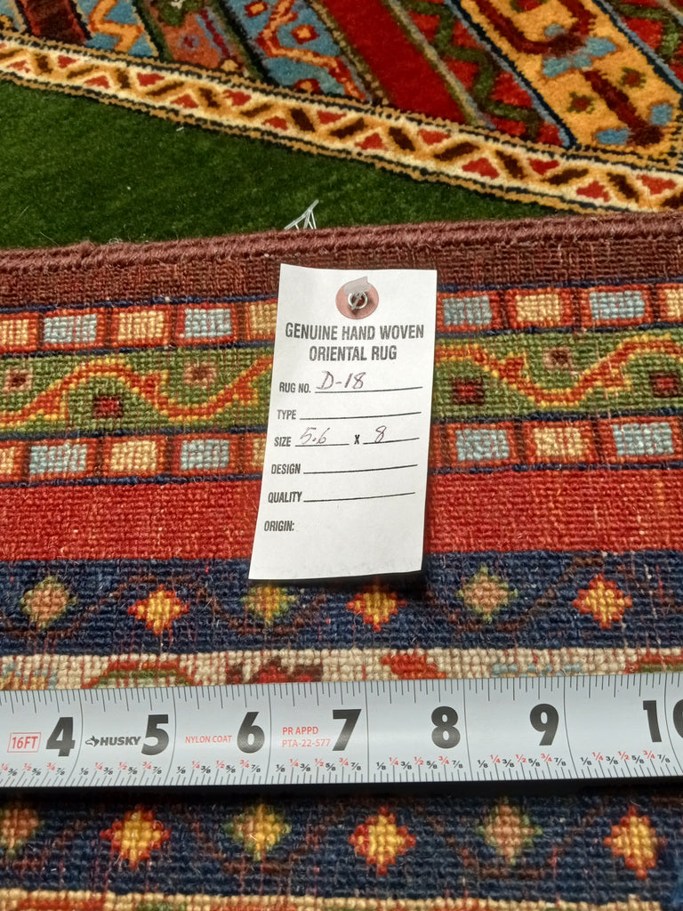 5' x 8' GREEN KASHKOOLI RUG High Quality Ghazni Natural Wool  #D-18