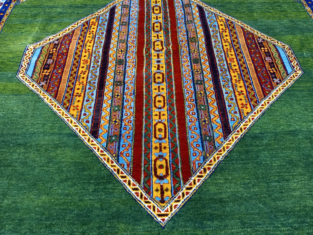 5' x 8' GREEN KASHKOOLI RUG High Quality Ghazni Natural Wool  #D-18