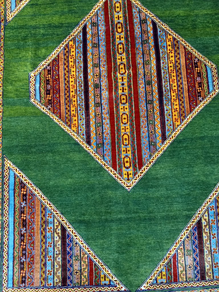 5' x 8' GREEN KASHKOOLI RUG High Quality Ghazni Natural Wool  #D-18