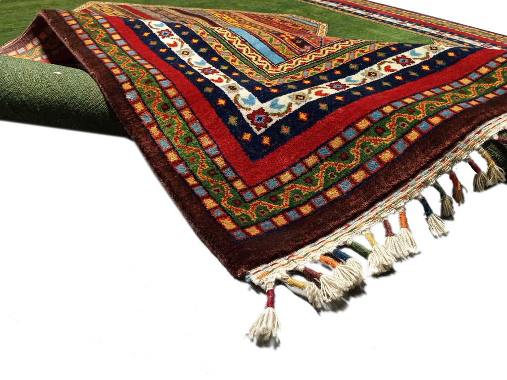 5' x 8' GREEN KASHKOOLI RUG High Quality Ghazni Natural Wool  #D-18