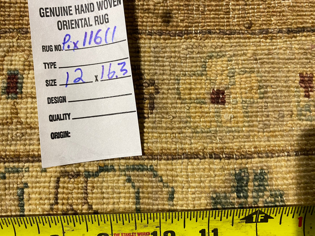 12 x 16.3 Quality Ziglar Rug Natural Ghazni Wool Sage Brown #PIX-11611