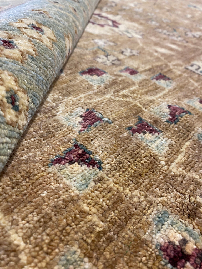 12 x 16.3 Quality Ziglar Rug Natural Ghazni Wool Sage Brown #PIX-11611