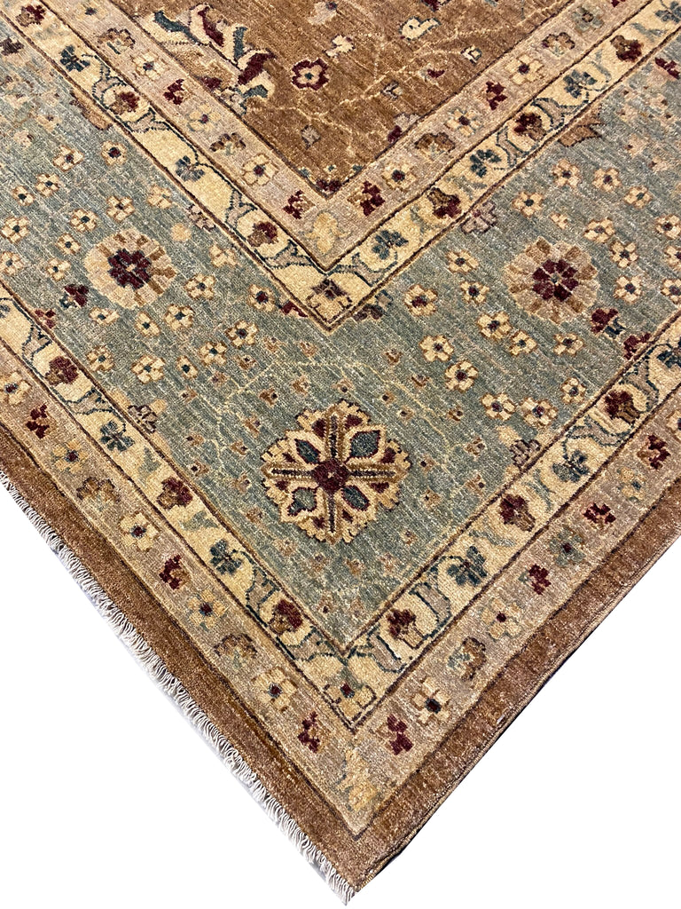 12 x 16.3 Quality Ziglar Rug Natural Ghazni Wool Sage Brown #PIX-11611