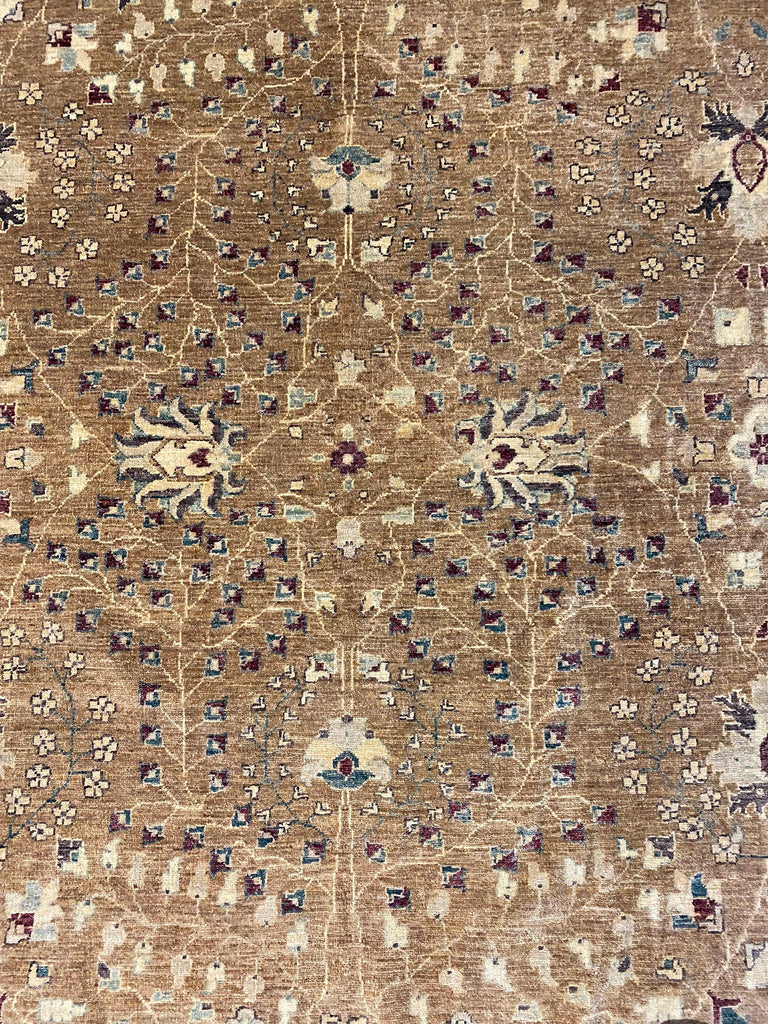 12 x 16.3 Quality Ziglar Rug Natural Ghazni Wool Sage Brown #PIX-11611