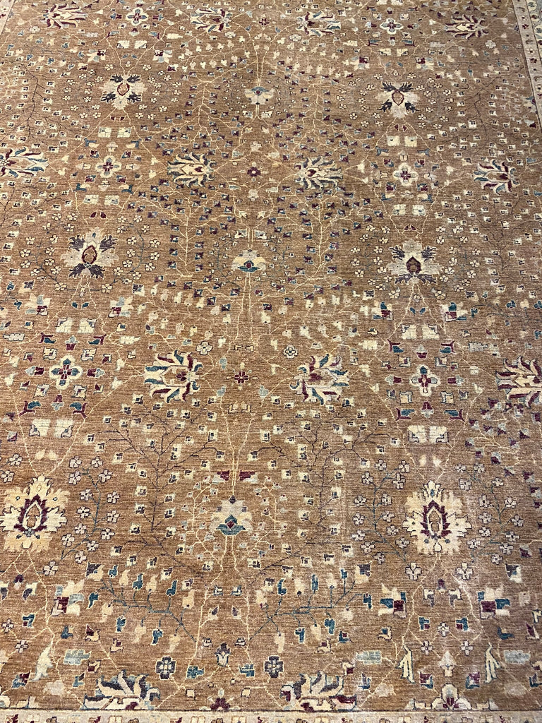 12 x 16.3 Quality Ziglar Rug Natural Ghazni Wool Sage Brown #PIX-11611