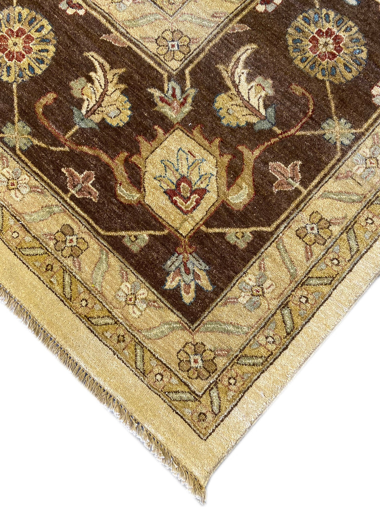14 x 14 SQUARE Beige Vegetable Dye Chobi Rug 12415