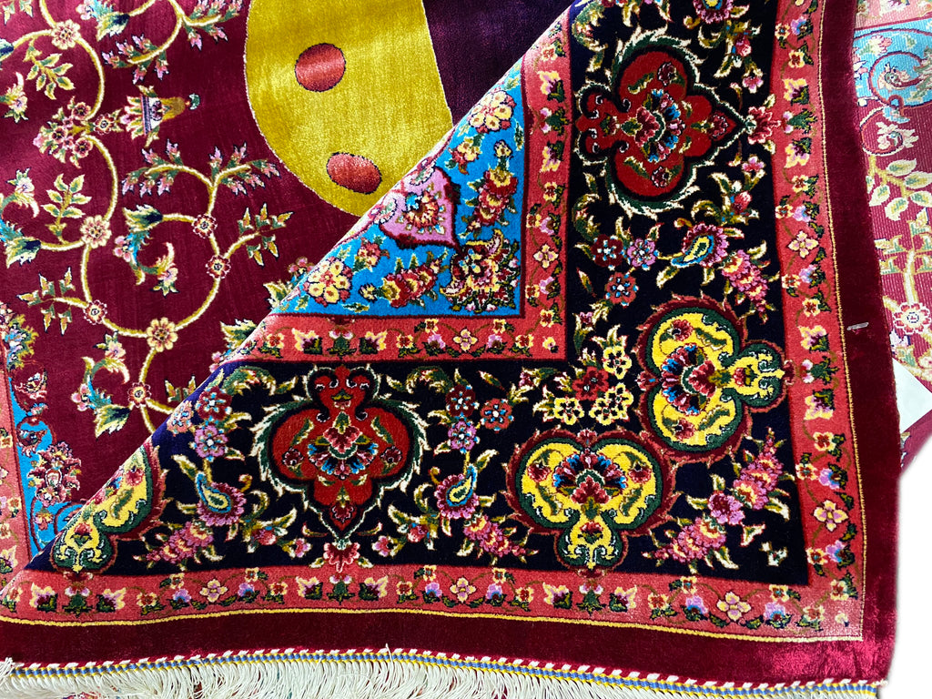 4 x 6 Unique Persian Pattern Turkish Rug Silk #F-6490