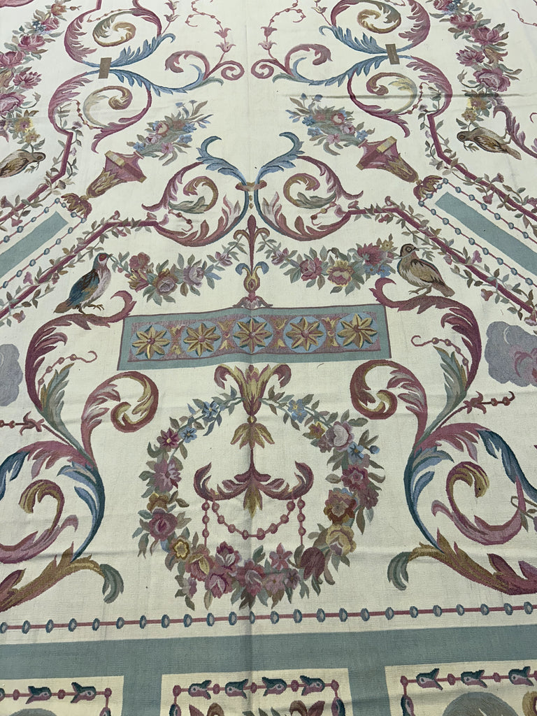 14.10 x 25.3 Large Mansion Size French Aubusson Flat weave Rug #F-6389