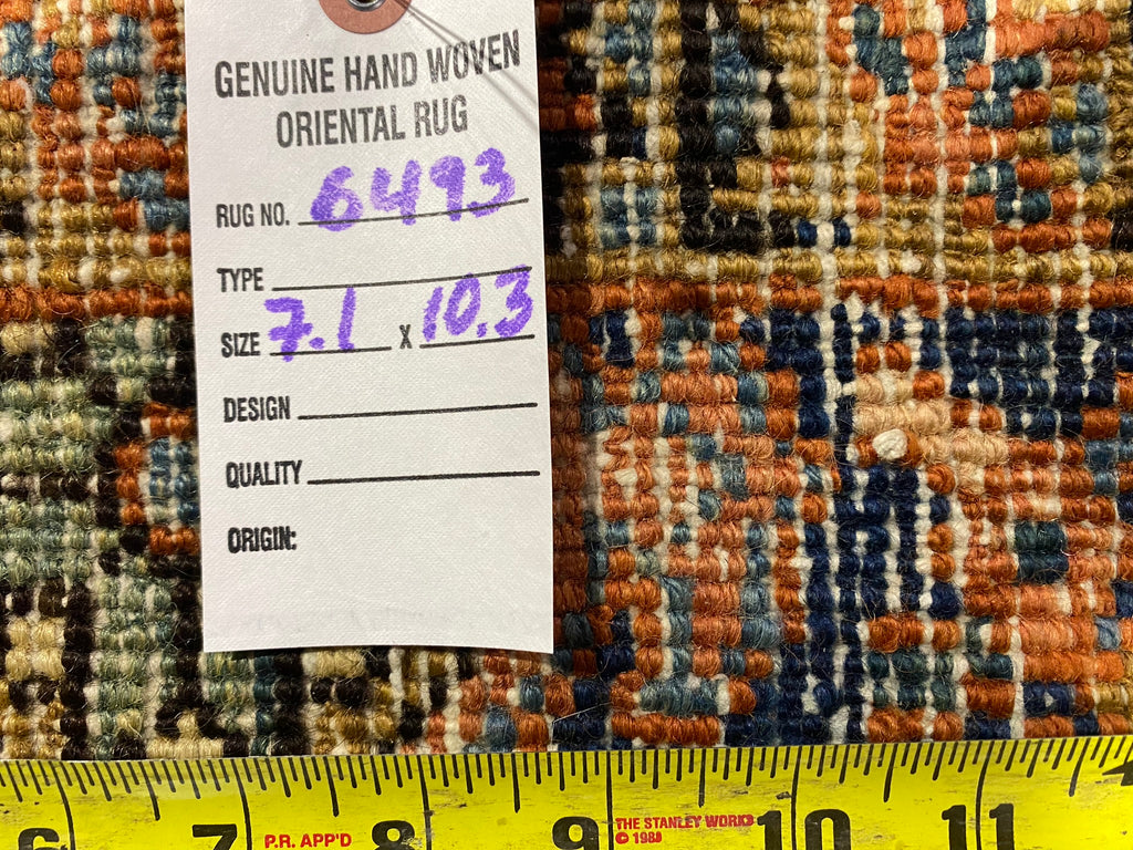 7.1 x 10.3 Authentic Old Persian Heriz Rug #F-6493