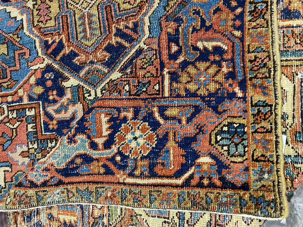 7.1 x 10.3 Authentic Old Persian Heriz Rug #F-6493