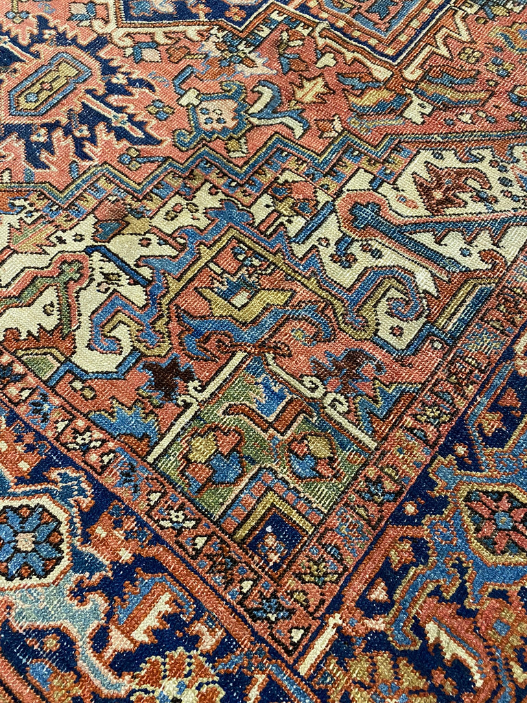 7.1 x 10.3 Authentic Old Persian Heriz Rug #F-6493