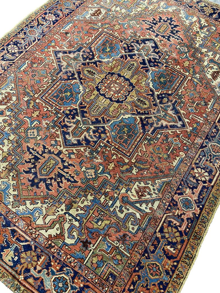 7.1 x 10.3 Authentic Old Persian Heriz Rug #F-6493