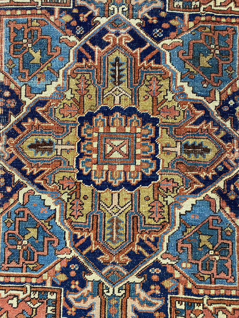 7.1 x 10.3 Authentic Old Persian Heriz Rug #F-6493