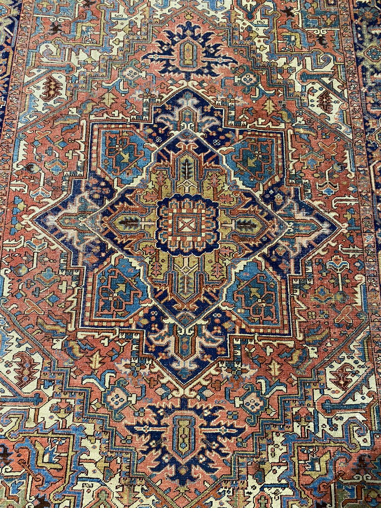 7.1 x 10.3 Authentic Old Persian Heriz Rug #F-6493