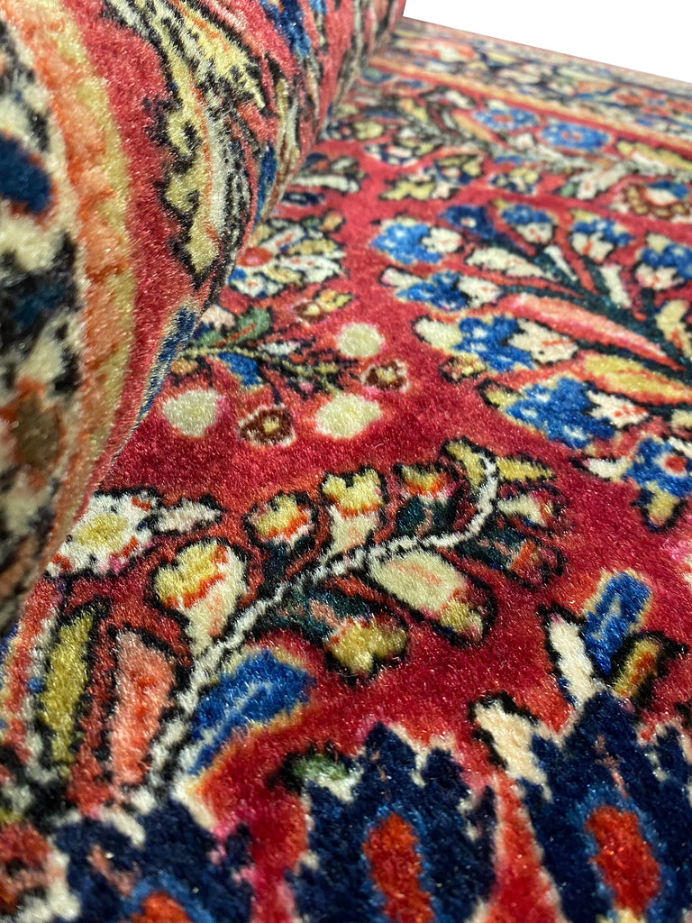 3.4 x 5 Authentic Persian Sarouk Rug 1930's #F-6495