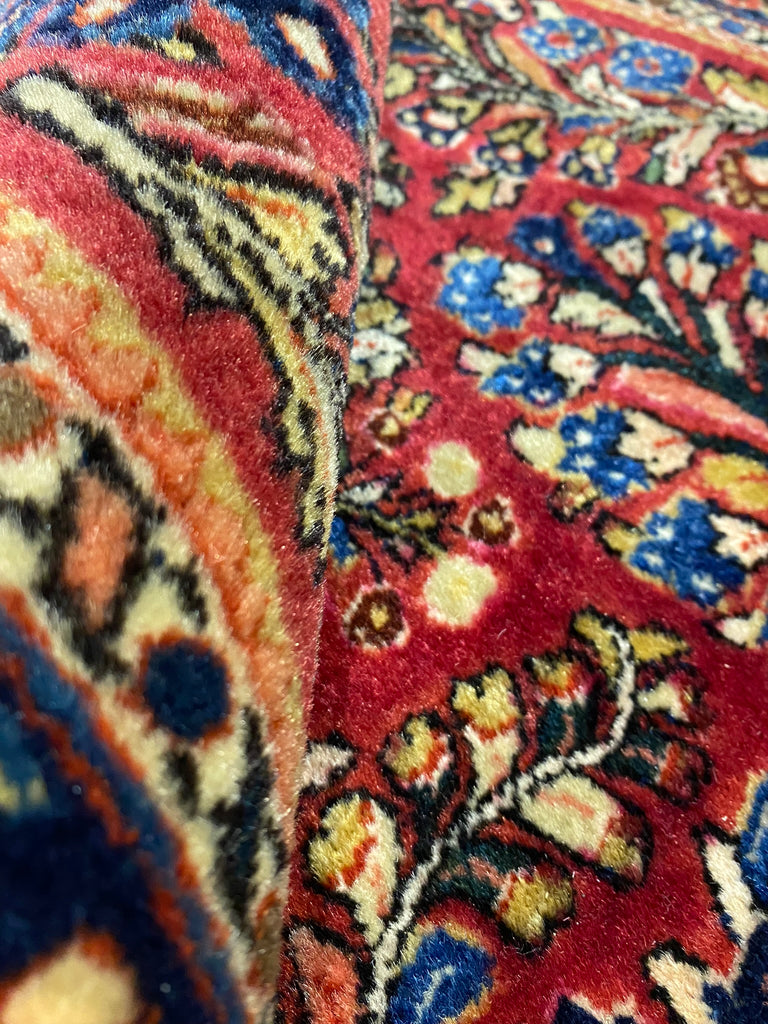 3.4 x 5 Authentic Persian Sarouk Rug 1930's #F-6495