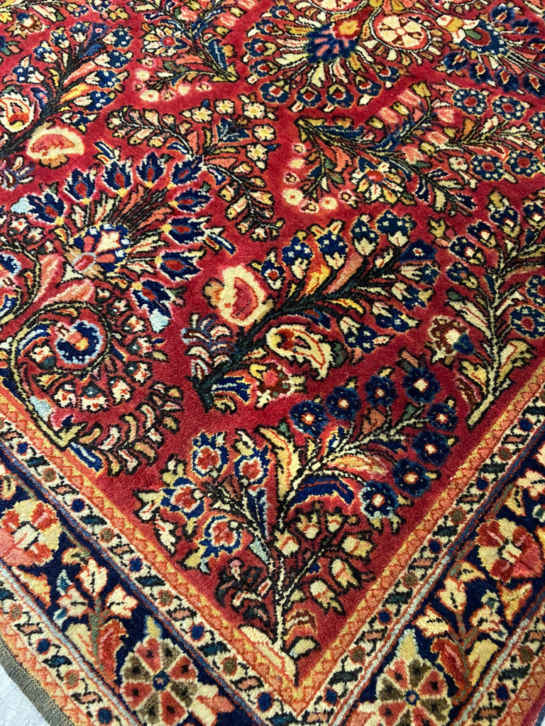 3.4 x 5 Authentic Persian Sarouk Rug 1930's #F-6495
