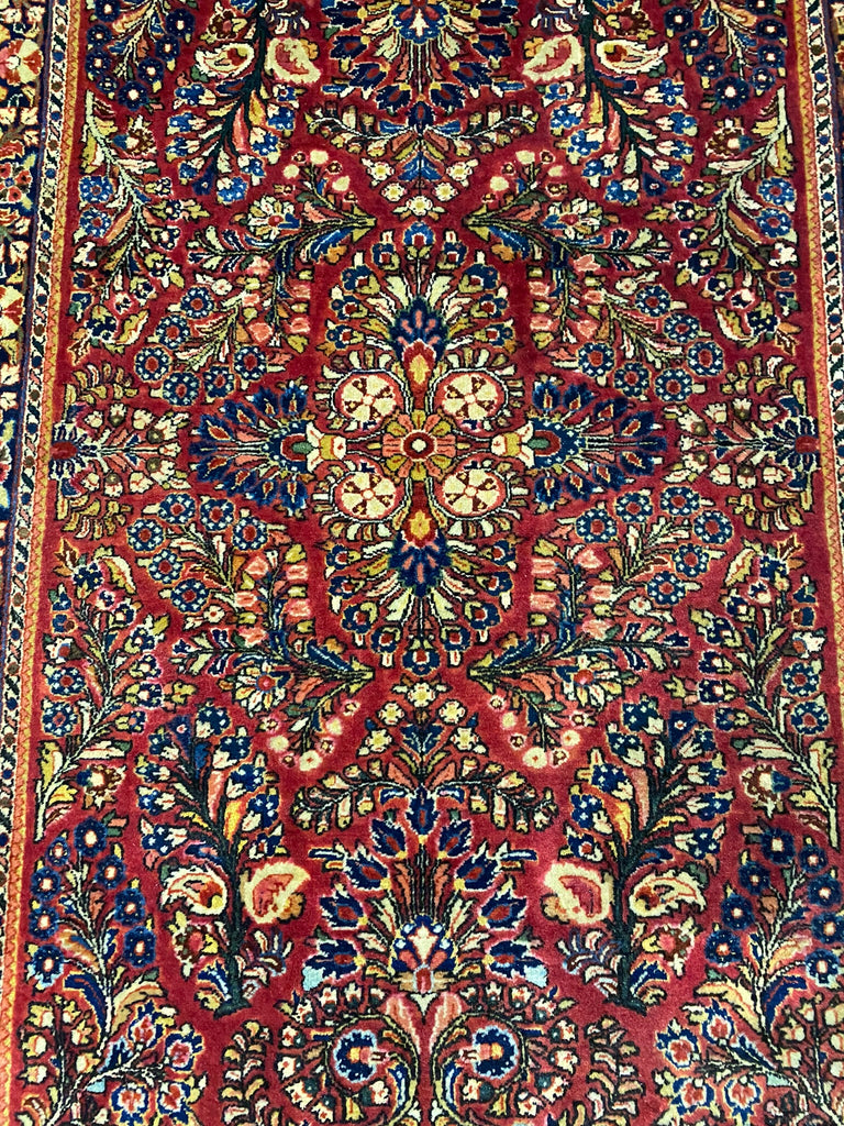 3.4 x 5 Authentic Persian Sarouk Rug 1930's #F-6495