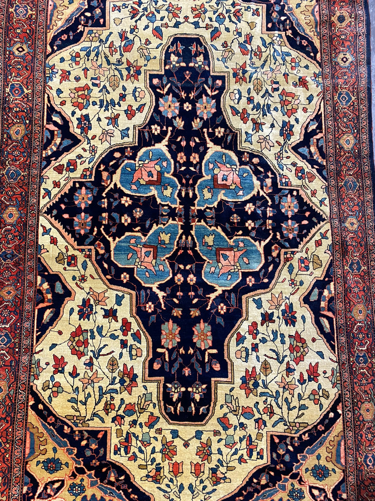 4.5 x 7.0 Authentic Antique Sarouk Ferahan Rug 1900's #F-6497