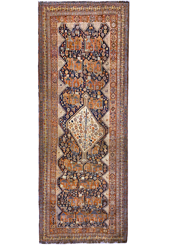 5' x 8' Semi Antique Shiraz Qashqai Rug 71931 | www.bestrugplace