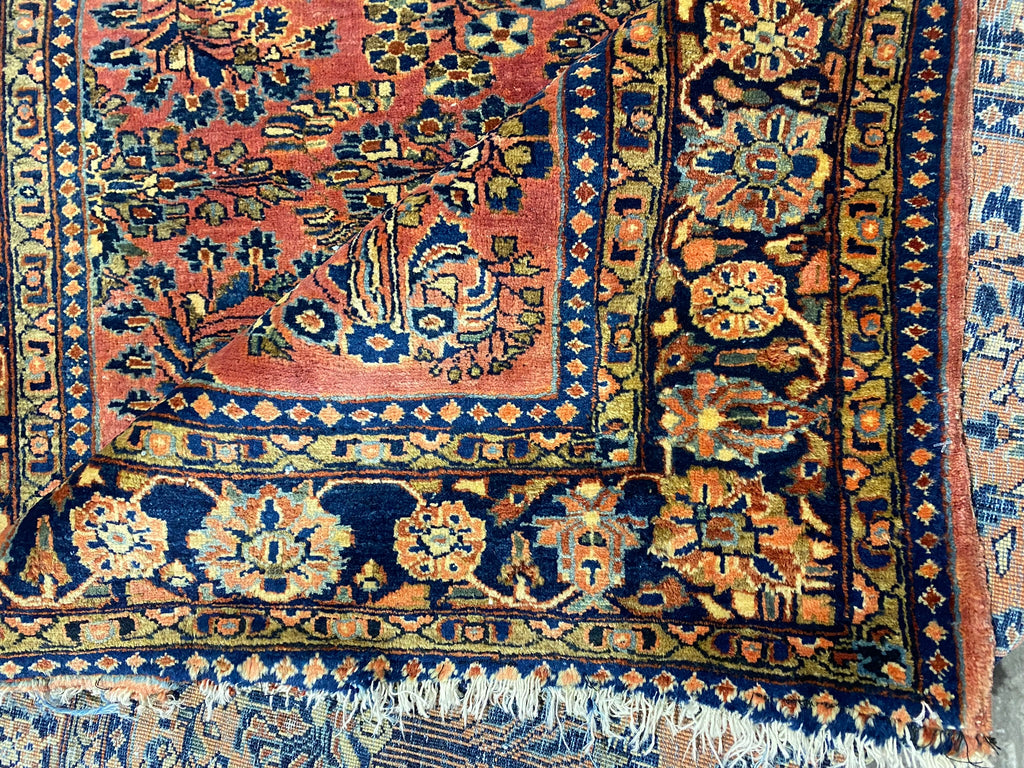 4.2 x 6.6 Authentic Persian Sarouk Rug 1930's #F-6499