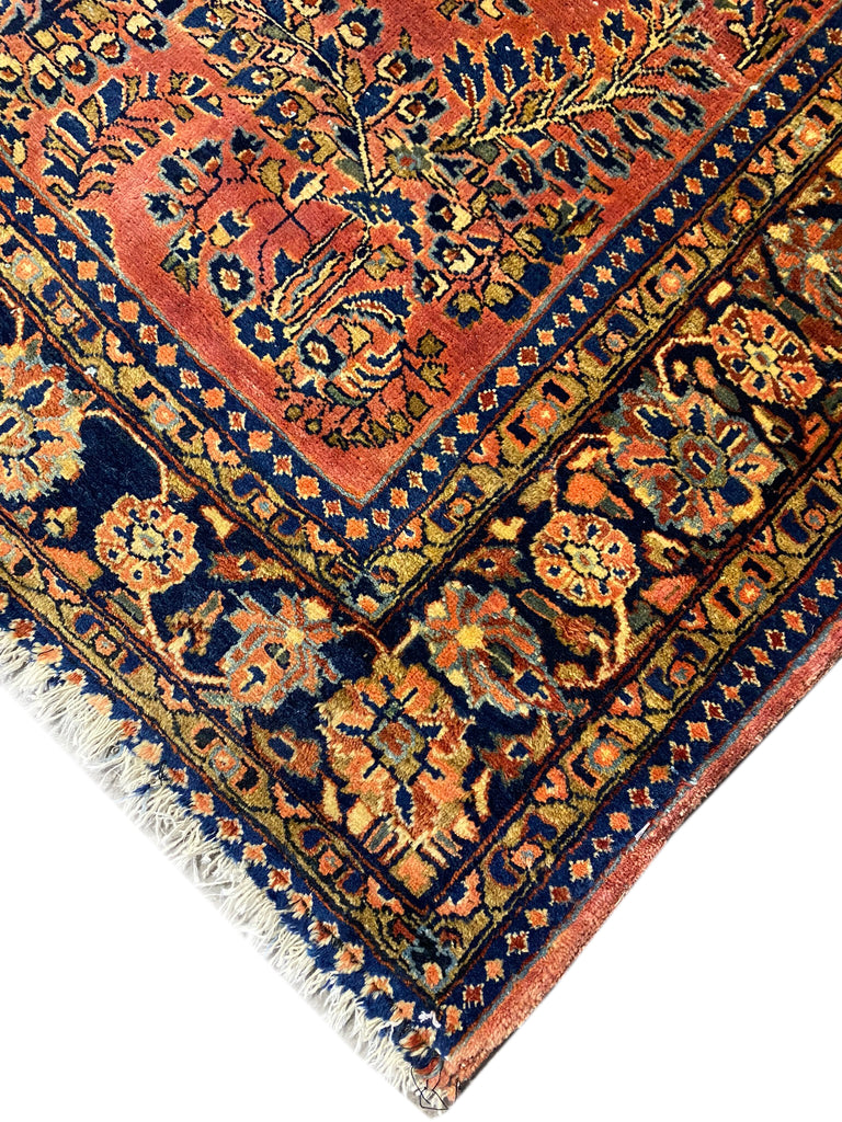 4.2 x 6.6 Authentic Persian Sarouk Rug 1930's #F-6499