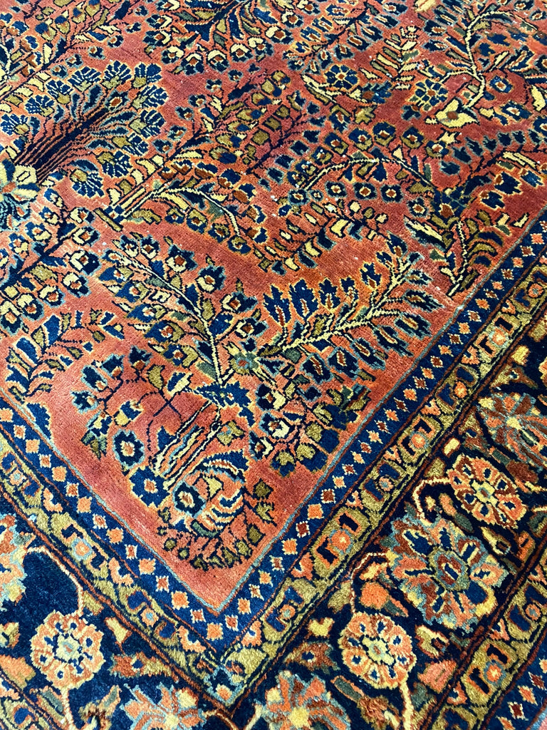 4.2 x 6.6 Authentic Persian Sarouk Rug 1930's #F-6499