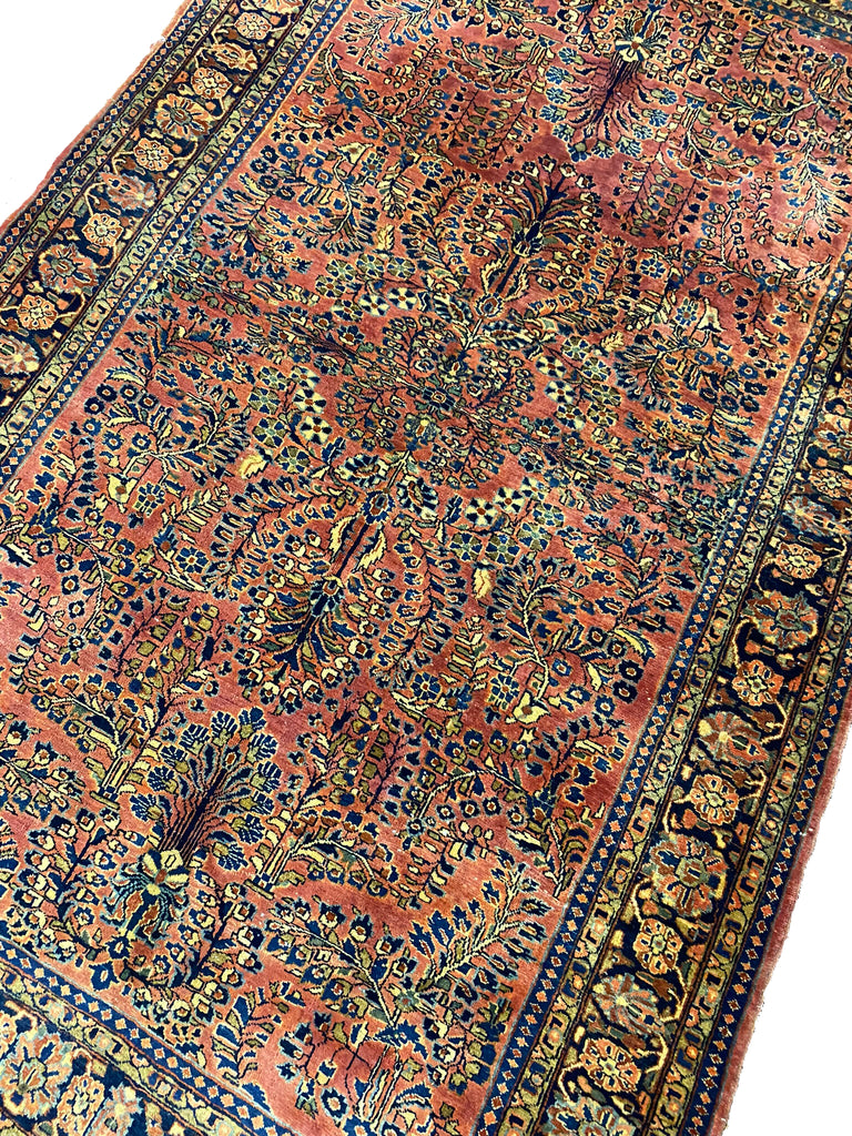 4.2 x 6.6 Authentic Persian Sarouk Rug 1930's #F-6499