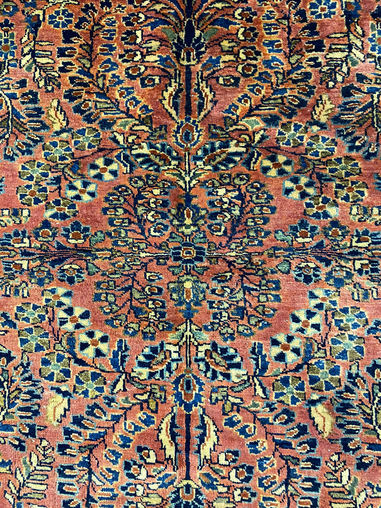 4.2 x 6.6 Authentic Persian Sarouk Rug 1930's #F-6499