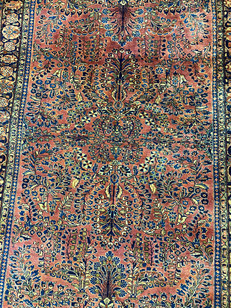 4.2 x 6.6 Authentic Persian Sarouk Rug 1930's #F-6499