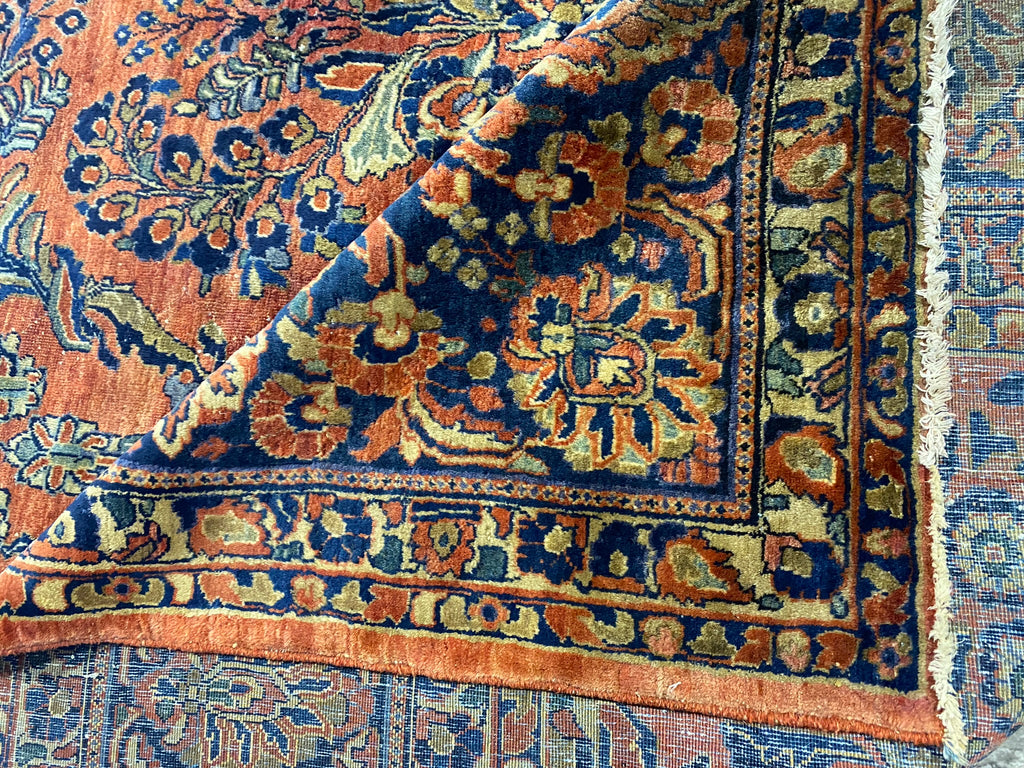 10.1 x 13.9 Authentic Antique Persian Sarouk Rug 1930's #F-6500