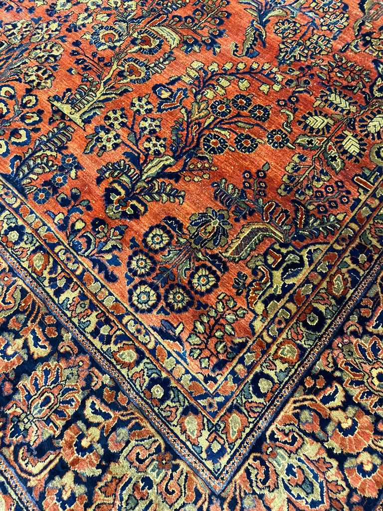 10.1 x 13.9 Authentic Antique Persian Sarouk Rug 1930's #F-6500