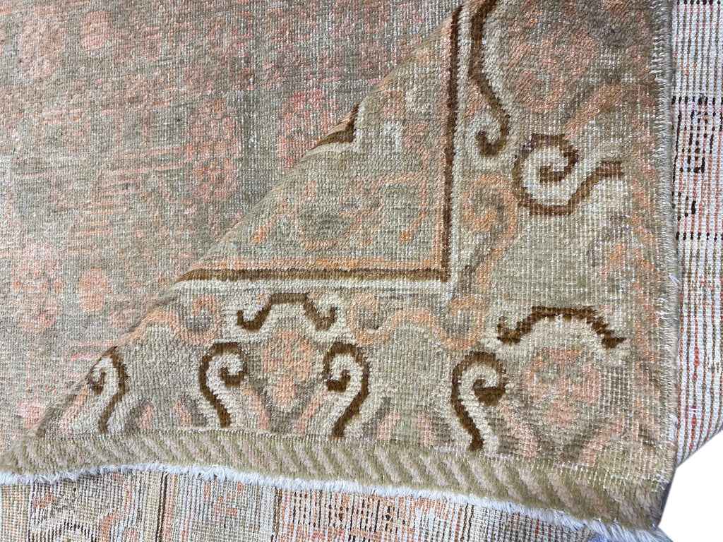 6.2 x 12.4 Authneitc Antique Oushak Runner Rug 1940's Light Sage #F-6501