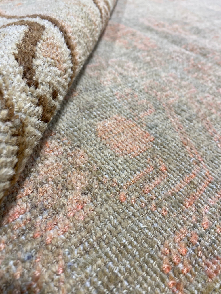 6.2 x 12.4 Authneitc Antique Oushak Runner Rug 1940's Light Sage #F-6501