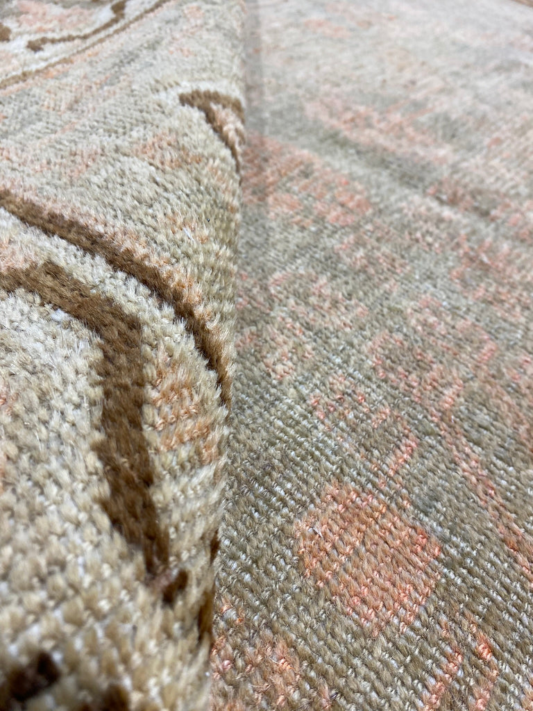 6.2 x 12.4 Authneitc Antique Oushak Runner Rug 1940's Light Sage #F-6501