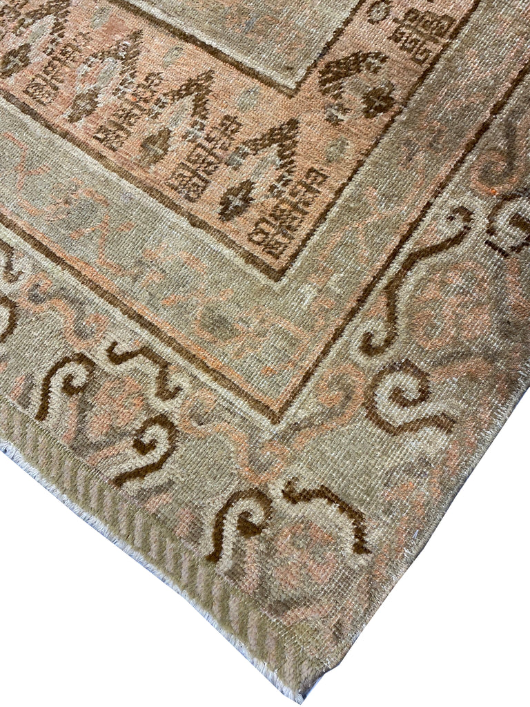 6.2 x 12.4 Authneitc Antique Oushak Runner Rug 1940's Light Sage #F-6501