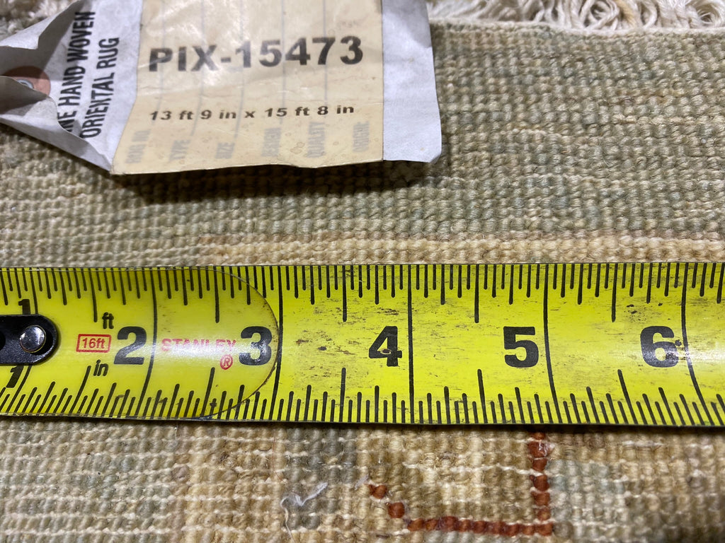 13.9 x 15.8 SQUARISH Neutral Chobi Peshawar Rug 15473