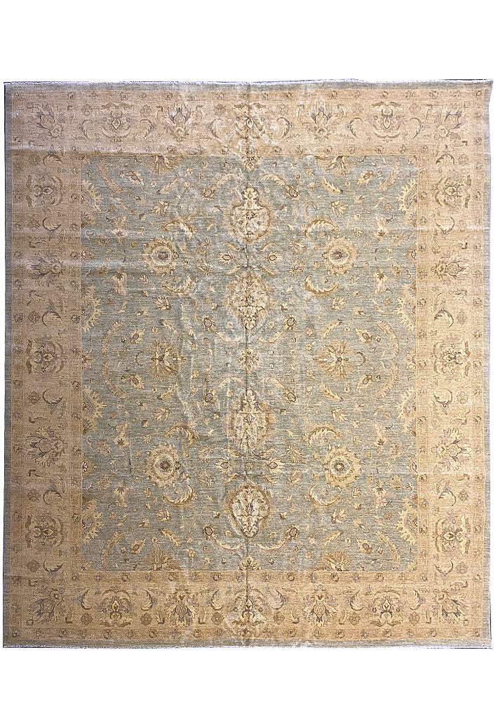 13.9 x 15.8 SQUARISH Neutral Chobi Peshawar Rug 15473