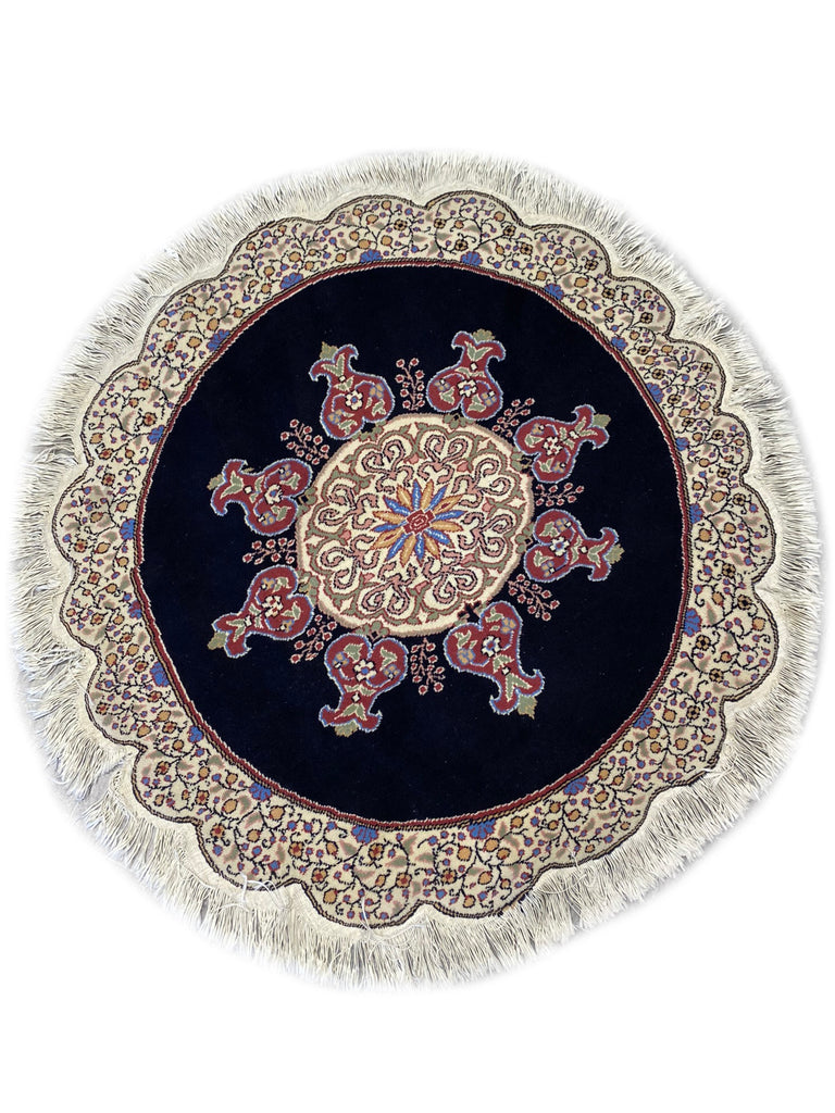 4 x 4 ROUND Wool Rug Finely Hand-knotted #F-6504