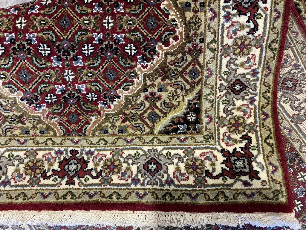 2.6 x 10.0 Wool and Silk Mahi Tabriz Finely Handmade Rug #F-6505