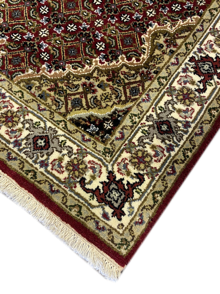 2.6 x 10.0 Wool and Silk Mahi Tabriz Finely Handmade Rug #F-6505