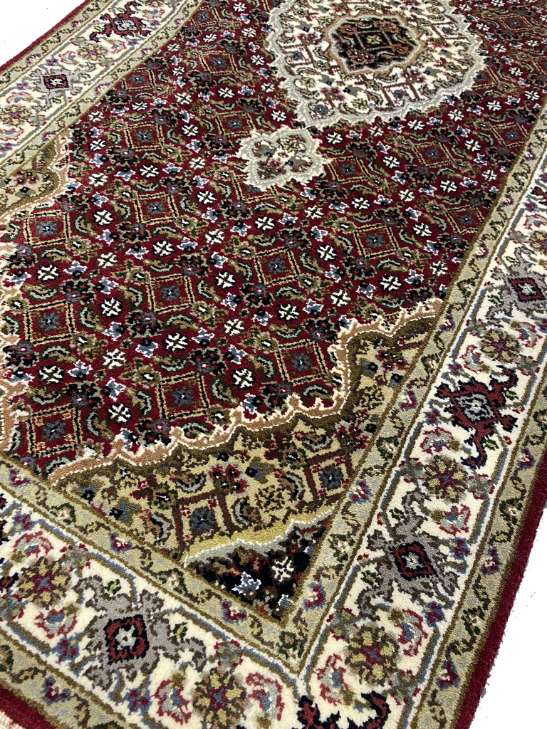 2.6 x 10.0 Wool and Silk Mahi Tabriz Finely Handmade Rug #F-6505