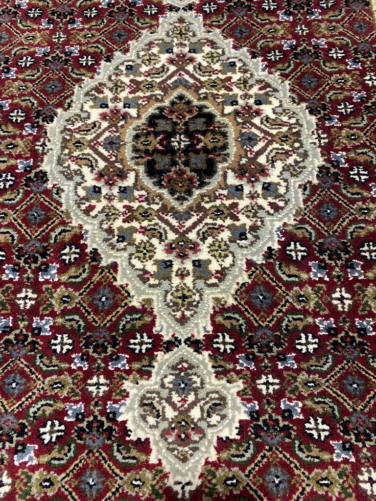 2.6 x 10.0 Wool and Silk Mahi Tabriz Finely Handmade Rug #F-6505