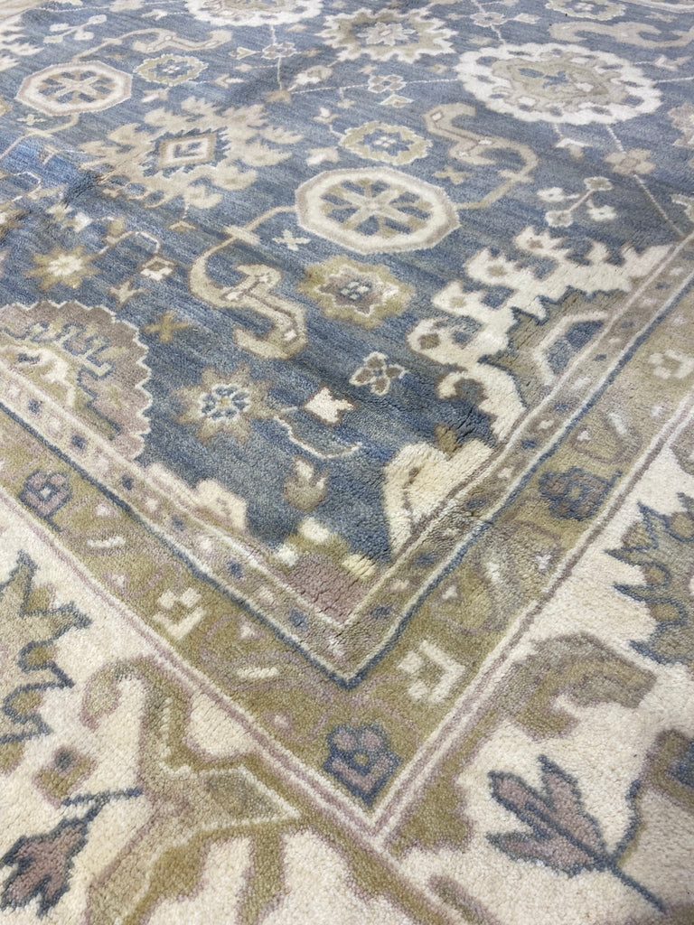 8.4 x 10 New Handmade Oushak Rug Light Slate Gray Blue #F-6508