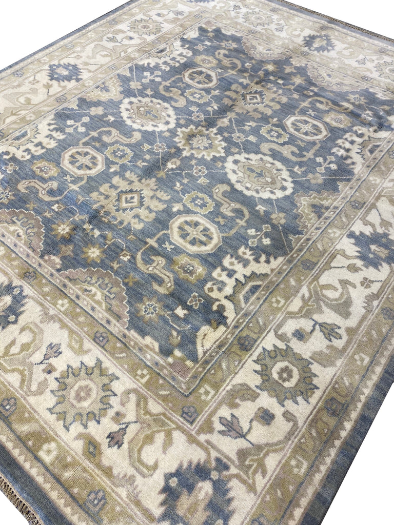 8.4 x 10 New Handmade Oushak Rug Light Slate Gray Blue #F-6508